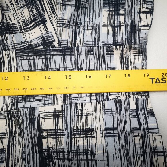 NWT Pure Alfred Sung Ladies Size 16 Navy Light Blue & White Lined Dress - Picture 11 of 11